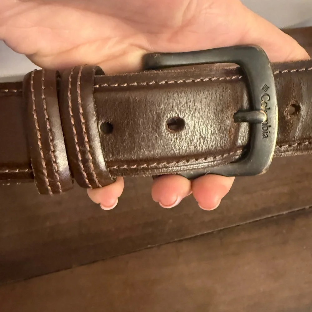 Columbia Sportswear Brown Genuine Leather Belt Men’s Size 42